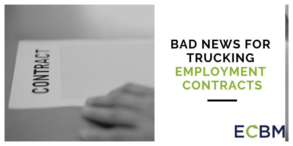 Bad News For Trucking Employment Contracts person signing contract
