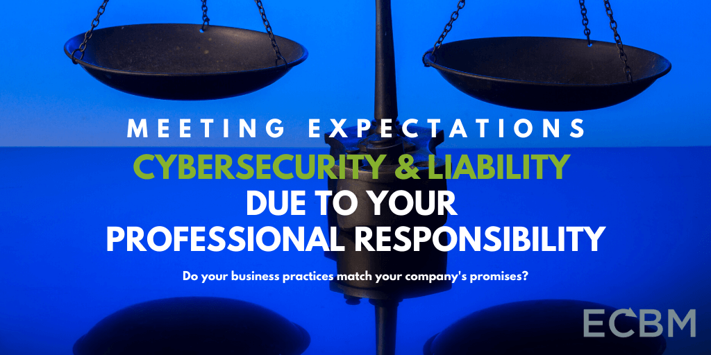 Meeting Expectations cybersecurity and liability due to your professional responsibility